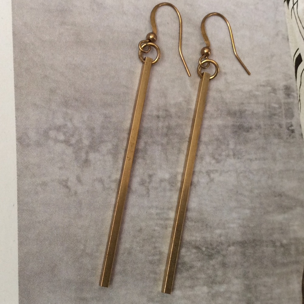 NEW Brass Bar Earrings